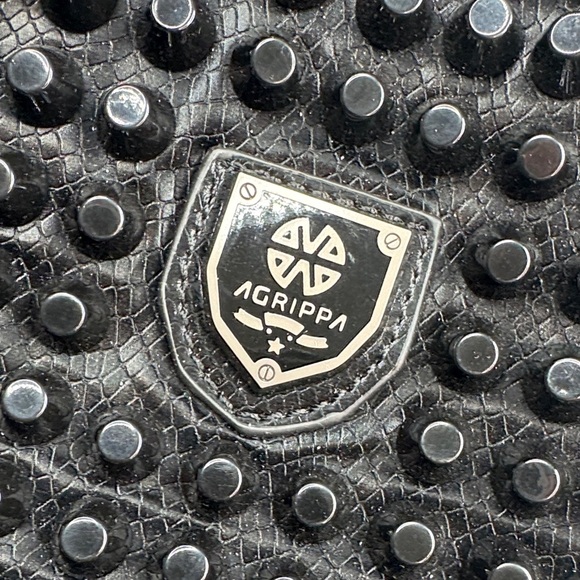 Black Fringe Studded Gothic Punk Rivet Fringe Shoulder Bag Agrippa brand purse - Picture 6 of 13